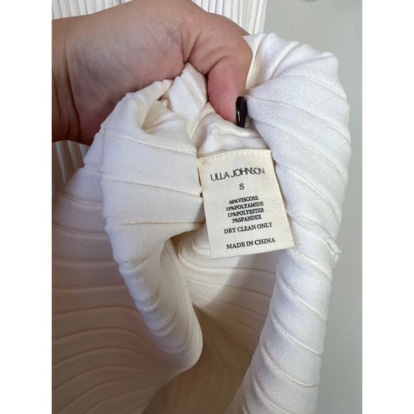 NEW Ulla Johnson Talie Rib-Knit Minidress White Crewneck Short Sleeves Sz: Small - Picture 5 of 7